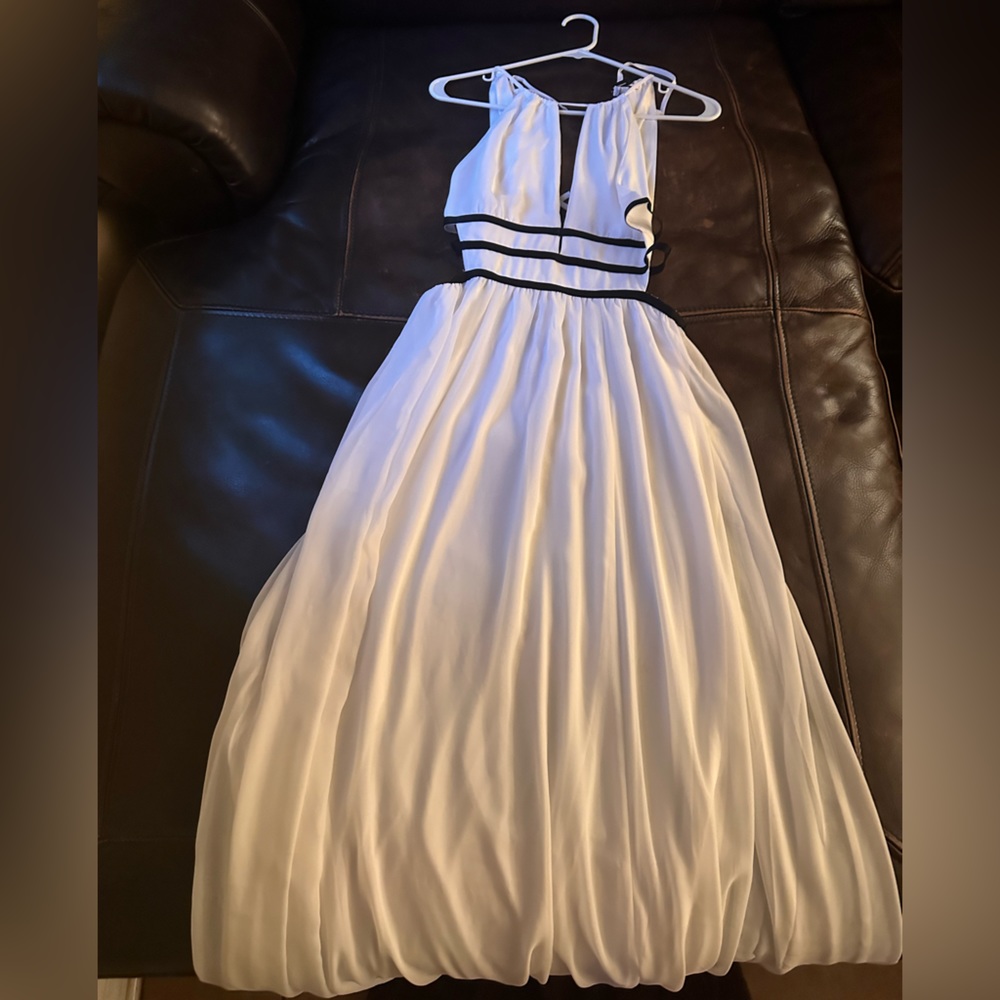 White and black cut out maxi dress- medium. New with tags